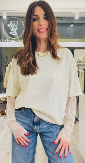 SUSY MIX T-SHIRT MANICHE PIZZO