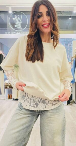 SUSY MIX FELPA + MAGLIA PIZZO