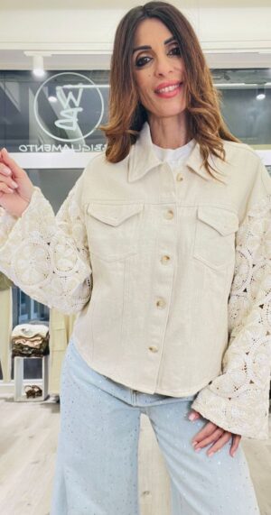HAVEONE GIACCA BOMBER CANVAS MANICA RICAMO