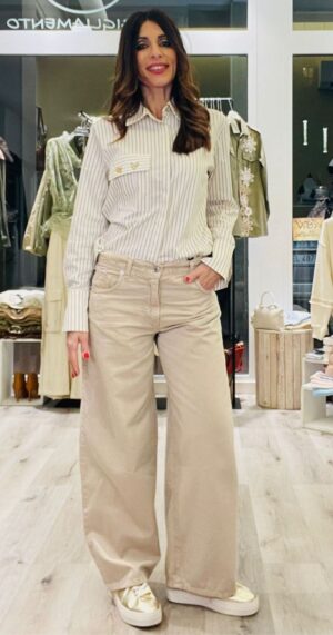 HAVEONE BELLA DRILL BEIGE acid wash
