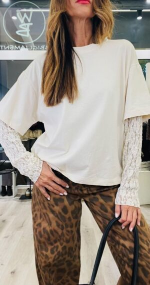 HAVEONE T-SHIRT MANICA PIZZO