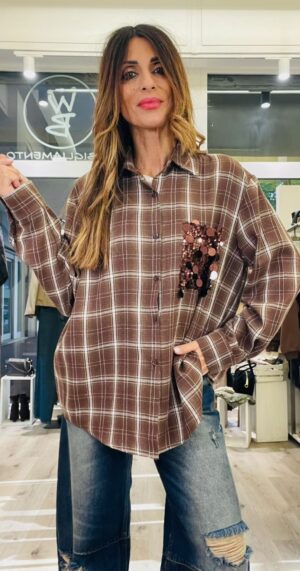 SUSY MIX CAMICIA CHECK PAILLETTES