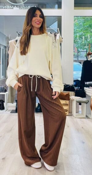 KIKISIX PANTALONE GESSATO